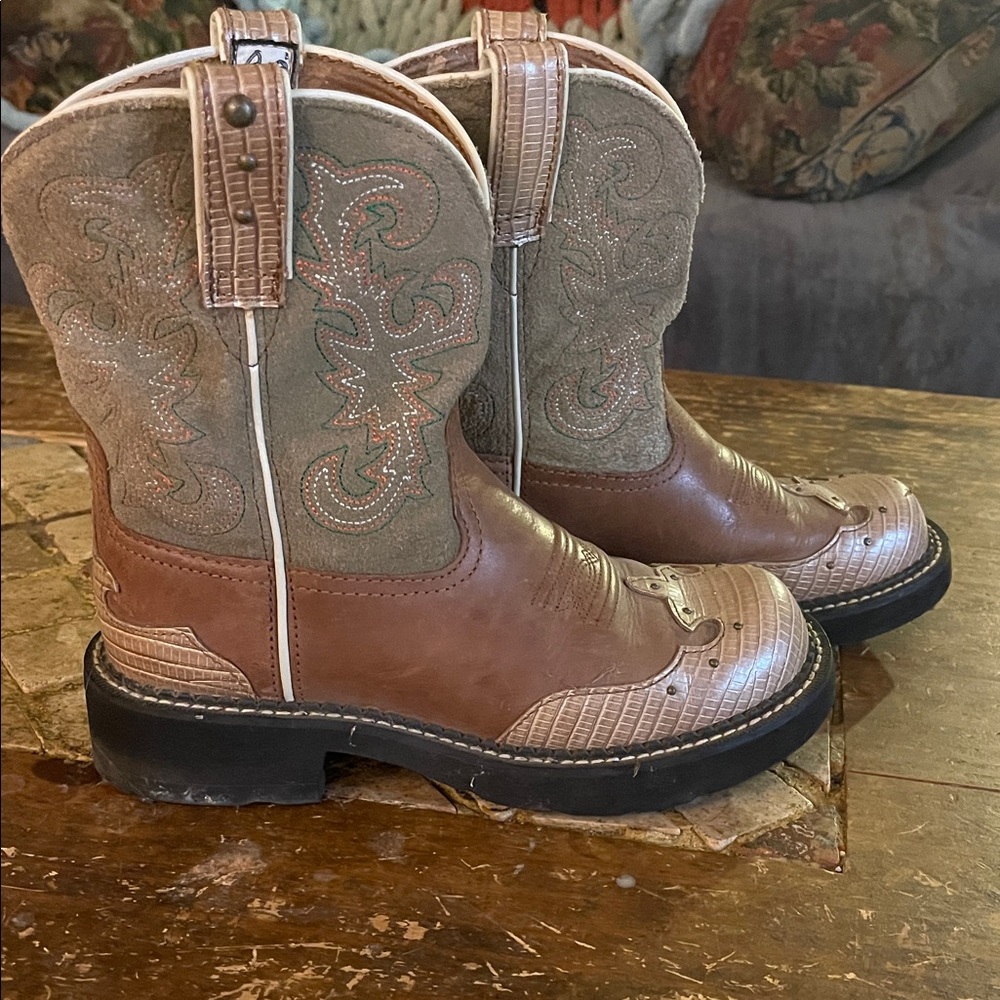 Ariat Brown and Tan Heeled Boots
